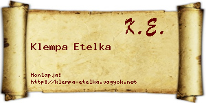 Klempa Etelka névjegykártya