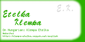 etelka klempa business card
